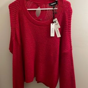 Open back baggy sweater